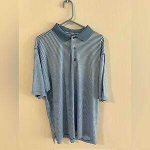 FootJoy Blue and White Striped Polo Shirt
